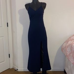 David’s Bridal Navy Blue Dress